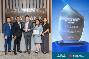 ABA​ Bank​ Sets​ Global​ Benchmark​ With​ Elite​ Quality​ Recognition​ Award​ 2025​ From​ JP​ Morgan
