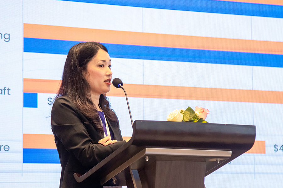 Etsuko Ito from the Sasakawa Peace Federation delivering her presentation on the GLI landscape study in Cambodia.