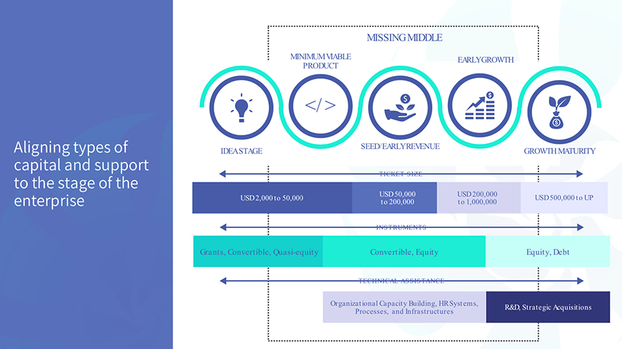 Aligning types of capital and support to the stage of the enterprise - presentation by Priya Thachadi at CAMESCO 2023