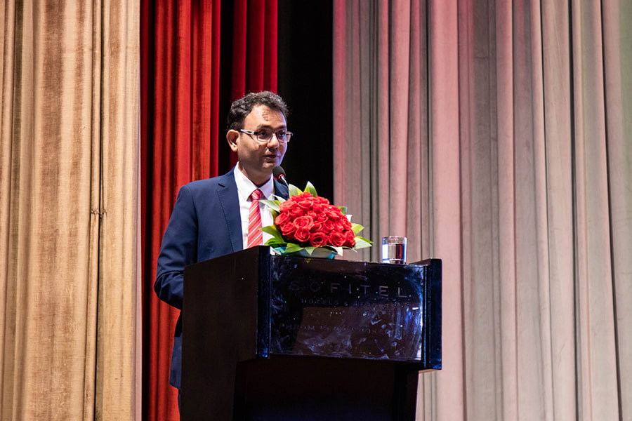 Babulal Parihar, President of the IBCC, speaking at the IBCC launch.