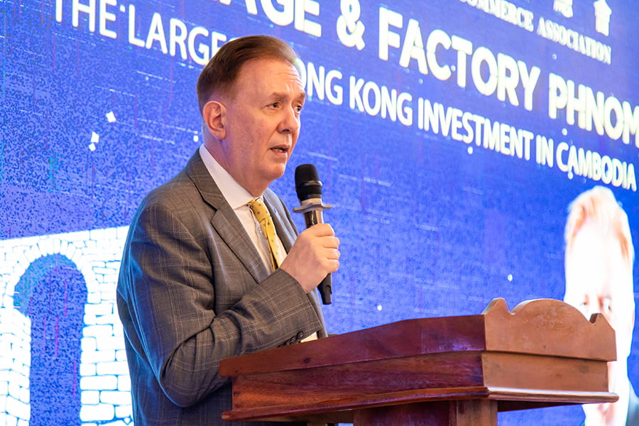 Anthony Galliano, Group CEO of CIM Holding, speaking at the CCCA Networking event on December 19, 2023.